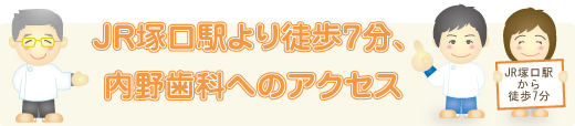 JR塚口駅より徒歩５分内野歯科へのアクセス